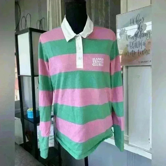 Mango Tennis Club 84" Collared Long Sleeve Tops E02 - Picture 2 of 13